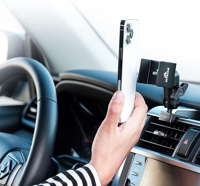 Phone Mount Made for Toyota 4Runner 2010-2024, CNC-Machined Aluminium, Universal Spring Loaded Holder, 360-Degree Swivel, One-Hand Operation