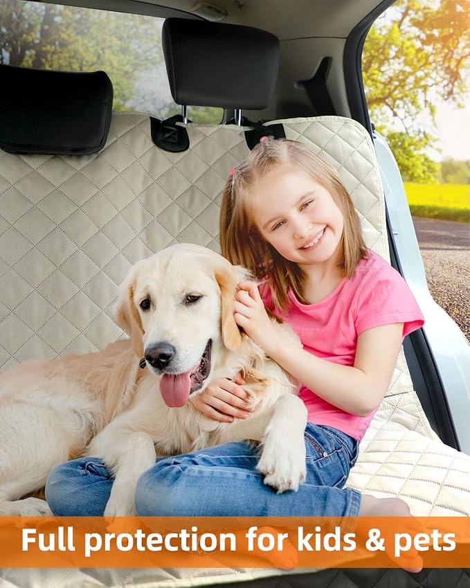 Waterproof Scratchproof Pet Bench Seat Covers for Cars, SUVs, Nonslip Durable Back Seat Cover for Dogs, 600D Oxford Fabric, Machine Washable