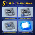 Car Interior LED Lights Accessories with 194 168 T10 / BA9S / DE3175 6418 211-2 578 Festoon Adapters, 48-SMD Panel Lamps for Dome Map Door Trunk Courtesy License Plate Lights (Ice Blue)