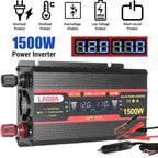 1500 Watt Power Inverter with LED Display,Dual AC Outlets,USB Port, 12V DC to 110V AC Converter Car Power Inverter for Vehicles, Car, RV, Truck, Off Grid Solar System, Outdoor Camping