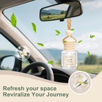 Hanging Car Air Freshener, 6 Pack Vanilla Cream Long Lasting & Refillable Air Freshener, Natural Plant Essential Oil Fragrance Aromatherapy Diffuser, Car Accessories Interior Set for Women & Men