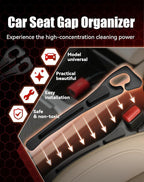 Seat Gap Filler with Storage, Universal Seat-Gap Filler, Double-Slot Organizer Prevents Phones, Keys & Coins from Falling, for Most Cars, Trucks, and Suvs (1set Black)