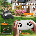 12V Ride on Toys with Parent Remote Control, Toddler Electric Car with Spring Suspension, LED Lights & Music Player - Safe Battery Car for Kids, Easy to Assemble, White