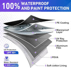 Car Half Cover for Compact Sedan, Waterproof Snow Car Cover with Cotton Liner, Sunroof & Roof Cover for Car Hood & Window Protection
