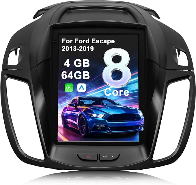 8Core 4G+64G Car Radio for Ford Escape 2013-2019: CarPlay Android Auto | Upgrade Android 15 9.7" Touchscreen Stereo, BT, WiFi 6, GPS, AM, FM, RDS, 36EQ, SWC, 1080P Backup Camera