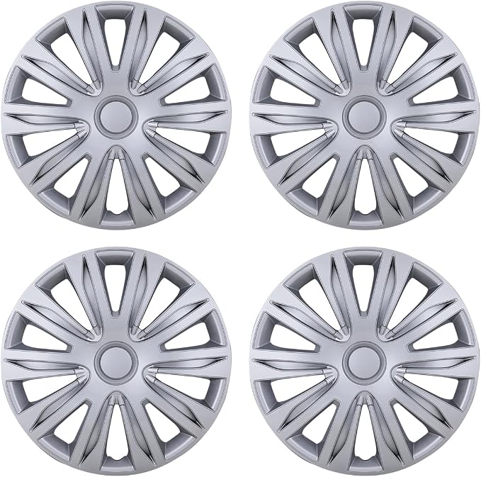 4-Pack 17 Inches Wheel Rim Cover Hubcaps,Redesign Fashion Style Replacement Hubcaps,Car Truck SUV Hub Accessories,Silver