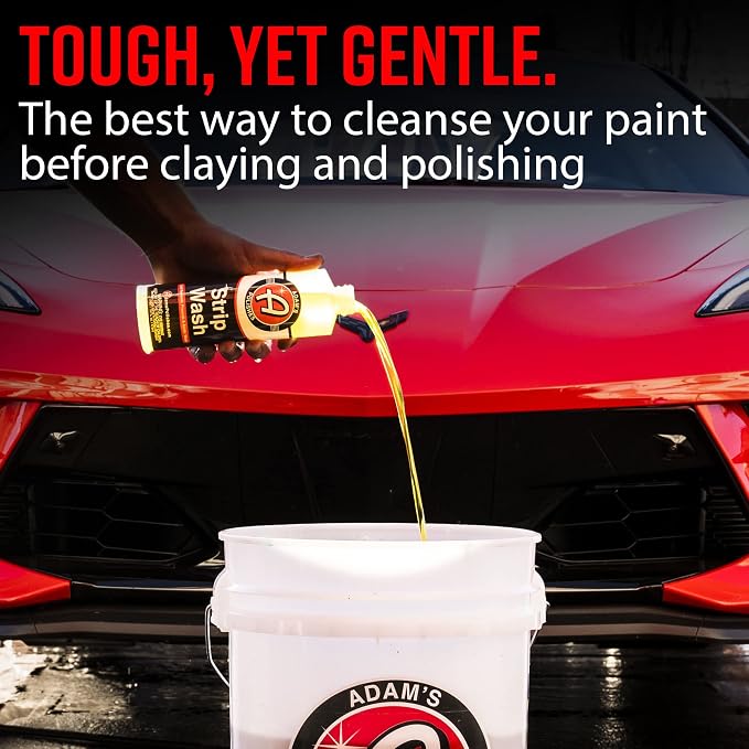 Adam's Polishes Strip Car Wash Soap (Gallon) - Sealant & Car Wax Remover Shampoo Salt Remover, Presoak, & Acidic Wash | Thick Suds For Use In Car Cleaning Kit, Foam Cannon, Foam Gun