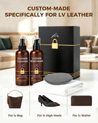Leather Cleaner & Moisturizer Set for Louis Vuitton, Cleaning and Maintenance Kit for LV, Deep Nourishing & Stain Removal, Gentle Care, Suitable for LV Handbags, Wallets and Other Luxury Brands