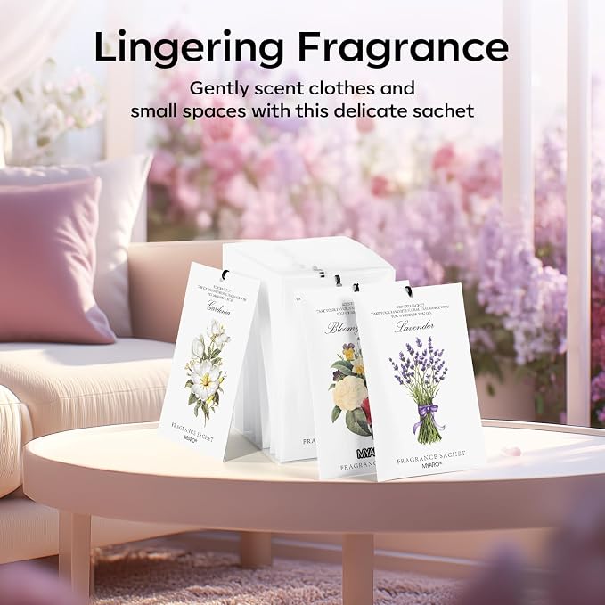 12 Packs Scented Sachets for Drawer and Closet, Long-Lasting Potpourri Bags Closet Air Freshener Home Fragrance Sachet 3 Scents Options- Lavender, Bloomy Flower, Gardenia