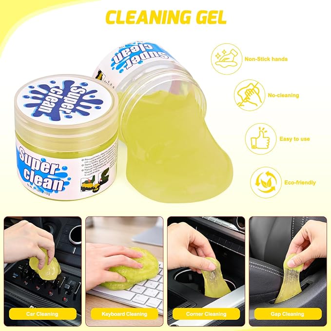 15PCS Car Detailing Kit Auto Cleaning Tools Wash Set with Storage Carry Bag Beginners Easy to Use for Interior Exterior Car Care Clean Windshield Dashboard Seat Air Vents Wheels Tires, Yellow