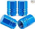 4PCS Tire Valve Stem Caps, with Rubber O-Ring, Corrosion Resistant Leak-Proof, Aluminum Alloy Universal Wheel Valve Covers for Cars, SUV, Trucks, Bikes, Motorcycles, Bicycles(Light Blue)