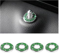 4 Pcs Bling Car Inner Door Lock Covers, Crystal Pull Rod Bolt Stickers, Sparkly Rhinestones Auto Door Bolt Decorations, Vehicle Lock Pin Cap Decors for C Class C200L GLC260 C260L (Green)