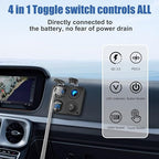 12 Volt USB Outlet RV Accessory 12V Marine Switch Panel, Dual PD30W and QC18W Car USB Port Aluminum Charger, Lighted 150W Cigarette Lighter Socket, Blue LED Voltmeter and Rocker Switch, 4 IN 1 DIY Kit