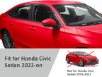 Voron Glass in-Channel Extra Durable Rain Guards for Honda Civic 2022-2026 Sedan, Window Deflectors, Vent Window Visors, 4 Pieces - 201242