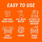 2-in-1 Foam Cannon Kit - Car Wash & Detail Cleaning Kit for Power Washers, Garden Hoses, Foam Applicator & Adaptor, Gifts for Men (Pack of 4)