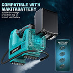 160PSI Cordless Tire Inflator Air Compressor Compatible With Makita 18V Battery, Portable Handheld Air Pump with Digital Pressure Gauge for Cars Motorcycles Bikes Sport Balls (Tool Only)