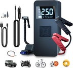 Jump Starter with Air Compressor,14.8V 8000A Peak Portable Car Battery Jump Starter Jump Box,150PSI Car Air Pump Tire Inflator Battery Charger with LED Light, LCD Display,Black
