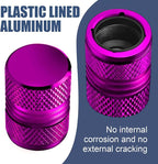 Tire Valve Stem Caps for Car Tires Air Caps Cover 8 Pack Corrosion Resistant Premium Alloy Leak-Proof Universal for SUV Truck Motorcycle Bike Purple