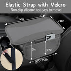 6 PCS Nappa Microfiber Leather Grey Steering Wheel Cover Set, Breathable Fabric Steering Wheel Cover 14.5-15inch Universal, Car Center Console Cover, Seat Belt Cushion, Cup Holder Coaster