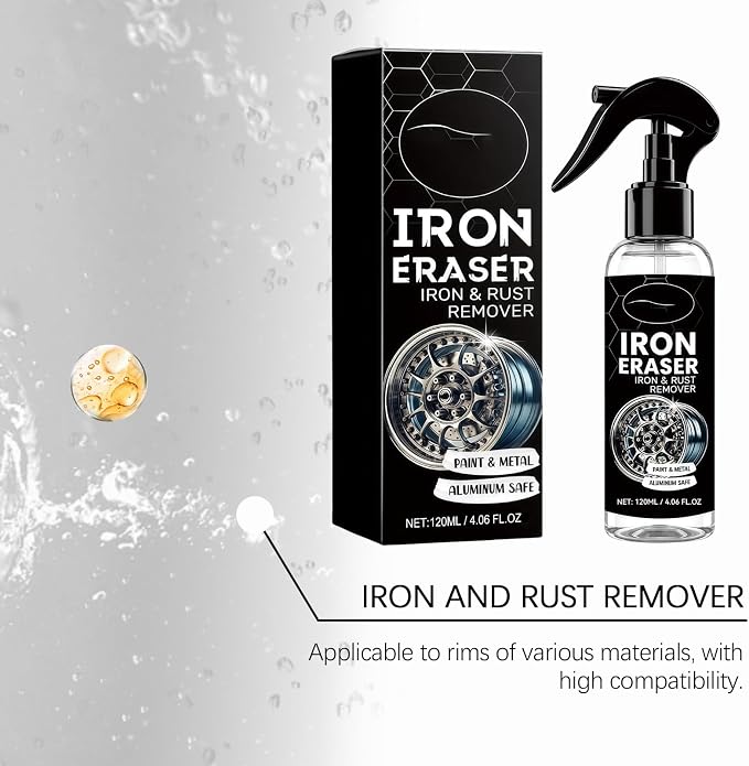 Iron Eraser Rust Remover Spray – Fast Acting Rust & Brake Dust Remover for Car Wheels & Paint. Professional Automotive Surface Cleaning
