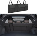 Car Trunk Organizer, Backseat Hanging Large Storage with Adjustable Straps,Waterproof PVC Collapsible Cargo Bag, Car Interior Accessories for Auto SUV MPV (Black)