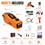 Electric Car Jack 5 Ton 12V Hydraulic Jack Lift with Impact Wrench Touch Screen Tire Inflator Pump Wireless Remote 3 Mode LED Light for Roadside Tire Change Cars Sedans SUVs MPVs Trucks