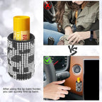 Upright Car Chapstick Holder, Bling Insulating Lip Balm Holder,Rhinestone Car Accessories for Women Interior,Suitable for Most Vehicles. (Cow)