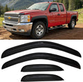 07-13 4pcs Window Visors for Chevrolet Silverado/GMC Sierra 1500 2500HD 3500HD Extended Cab Rain Guard Sun Vent Shade Wind Deflectors