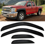 07-13 4pcs Window Visors for Chevrolet Silverado/GMC Sierra 1500 2500HD 3500HD Extended Cab Rain Guard Sun Vent Shade Wind Deflectors