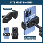 No Punching Required Dash Phone Holder, Compatible with 2015-2020 F150 2017-2022 F250 F350, Metal Cellphone Mounting Bracket Stand for Most CellPhones (Clip Type)