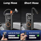Tire Inflator Portable Air Compressor, Smart Dual Hose System, Auto Air Pump for Car Tires, Bike,Bicycle, Motorcycles,Electric Pump with LED Light & Digital Pressure Gauge