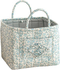 Floral Fabric Storage Basket Car Interior Storage Basket Underwear Sundries Laundry Baskets Supplies Home Organizer Bag (Blue floral A)