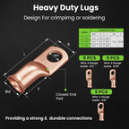 4 Gauge Wire Kit CCA 3-in-1, 4 AWG Power Ground Battery Cable 25 ft Black/Red, with Lugs & Heat Shrink