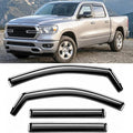 2019-2026 in-Channel Rain Guards for Dodge Ram 1500 Side Window Visor Deflectors Crew Cab Only Tinted Vent Shade Protectors 2020 2021 2022 2023 2024 2025