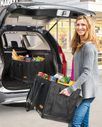 Extra Large Utility Tote Bag - Standing Reusable Grocery Bag with Handle, Collapsible Storage for Shopping, Beach