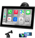 Carplay Screen for Car，7" Portable Wireless Carplay & Android Auto - HD Touchscreen Car Play with Bluetooth, Mirror Link, Live Map,Voice Control, FM Transmit (Black)