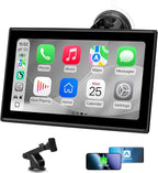 Carplay Screen for Car，7" Portable Wireless Carplay & Android Auto - HD Touchscreen Car Play with Bluetooth, Mirror Link, Live Map,Voice Control, FM Transmit (Black)