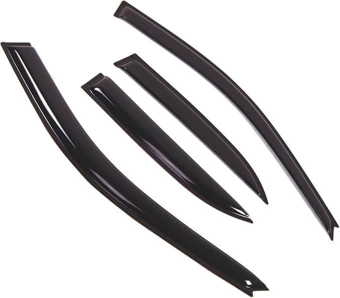 WD2-416 Dark Smoke 4 Pcs Set Window Visor (Outside Mount) Deflector Rain Guard Compatible with 1997-2001 Toyota Camry
