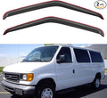 in-Channel Window Visors Rain Guards for 1992-2006 Ford E-150/E-250/E-350/E-450/E-550 Super Duty, Window Vent Wind Deflectors Visors Shades for 92-06 Econoline Cargo Van, 2PCS