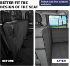 Dog Floor Hammock for Full Size Crew Cab Trucks with Fold Up Seats,Truck Back Seat Cover for Dogs with Door Protection Suitable for Ford/GMC/Chevrolet/Toyota/RAM Trucks(Black)