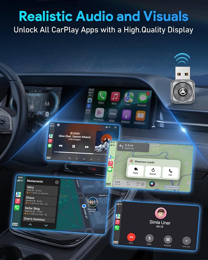 Wireless CarPlay Adapter—Ultra Mini(60% Reduced Size),2026 2-in-1 Android Auto Adapter, 3X Automatic Connection Navigation, Plug and Play, Compatible with iOS 10+, Android 11+