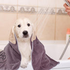Dog Towels Super Absorbent Microfiber for Small, Medium Dog Drying Towel for Drying Dogs Soft Pet Bath Towels and Cats with Embroidered Paw Pure+Grey 20inchx36inch