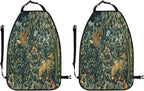 William Morris Greenery Forest Animals Pheasant Fox Blue Green Floral Car Seat Back Kick Protectors Kick Mats With Storage Pockets For Vehicles To Protect From Dirt Mud Scratches 2 Pack