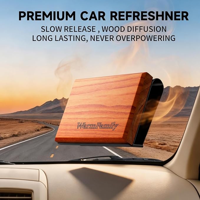 Car Air Freshener - The Original Wood Air Freshener, Long Lasting Odor Eliminator for Cars, Trucks & SUVs, Eco Friendly Vehicle Scent Diffuser, 2 Pack Scent Refill （Pine-Grove）CLIP INCLUDED