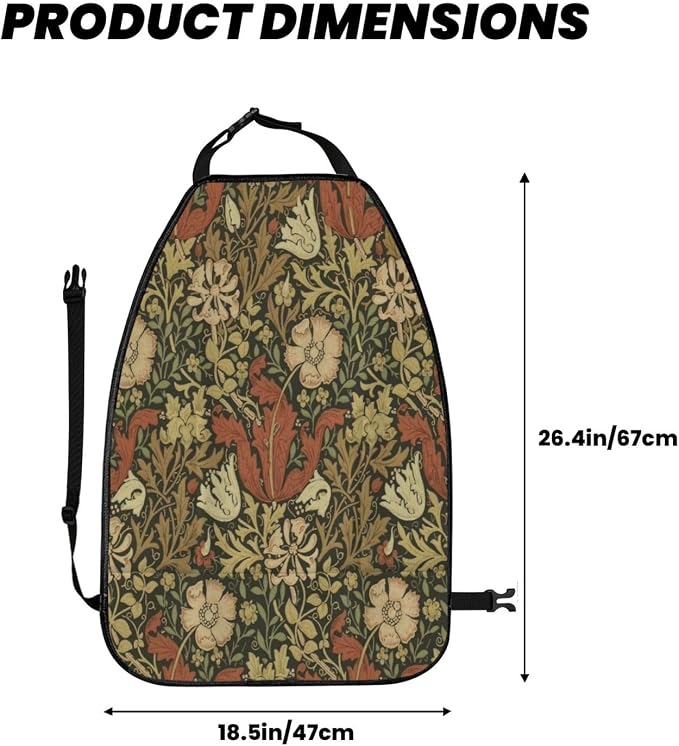 William Morris Calssic Car Seat Back Kick Protectors Kick Mats With Storage Pockets For Vehicles To Protect From Dirt Mud Scratches 2 Pack