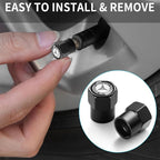 Tire Valve Stem Caps for Mercedes Benz AMG Metal Car Wheel Air caps Auto Valve Stem Caps Accessories 4 Pack Black