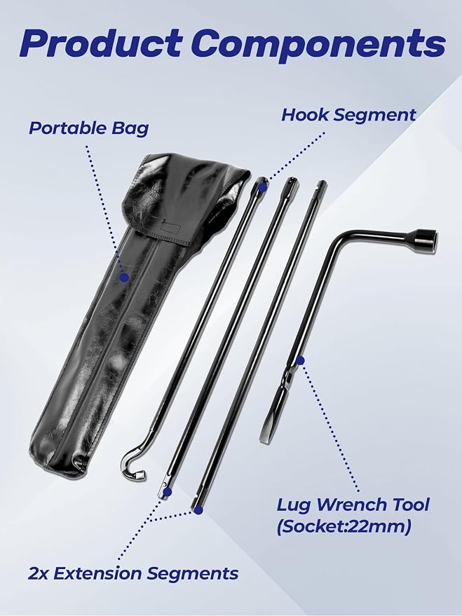 Tacoma Heavy Duty Spare Tire Tool Kit Compatible with 2005-2022 Tacoma OEM Replacement