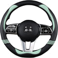 Steering Wheel Cover with Carbon Fiber and Anti-Slip Rubber Ring,Universal Fit 14.5-15 inches for Cars,SUV (Fruit Green)
