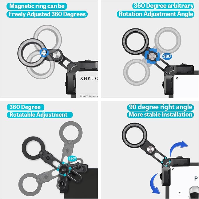 for Tesla Phone Mount,for Model 3/Y/Cybertruck Phone Mount Accessories【Metal Pull Rod】 for Tesla Magnetic Phone Holder Fits iPhone 16 Pro Max Plus 15 14 13 12
