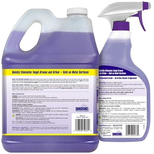 Pro HD Purple Concentrated Cleaner & Degreaser - Heavy Duty, Professional, Automotive, Restaurant, Grills, Ovens (32 oz Spray @Heavy Strength and 1 Gal Concentrate Refill)
